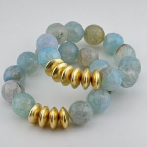 Blue Fire Crackle Agate Bracelet