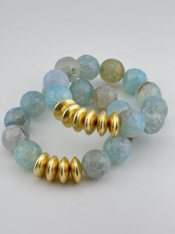 Blue Fire Crackle Agate Bracelet