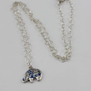 Heart Link Necklace with Elephant Pendant