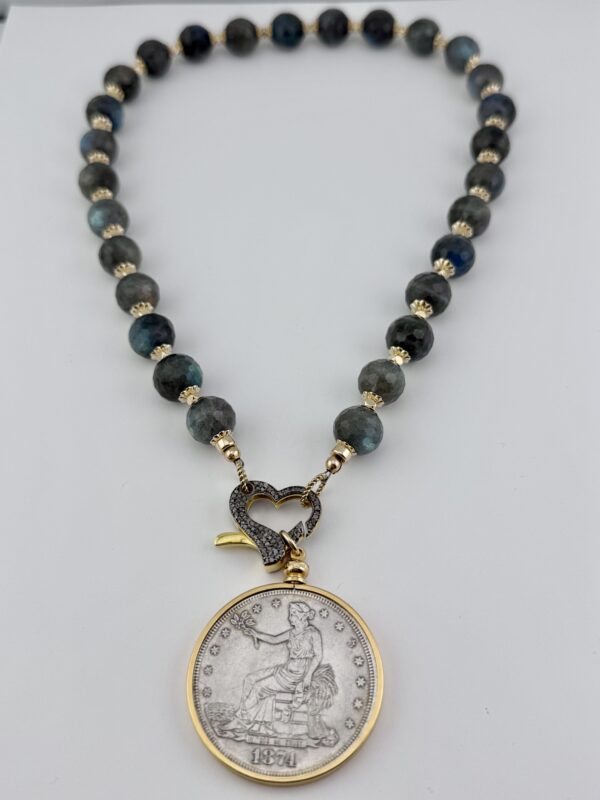 Trade Dollar Blue Flash Necklace