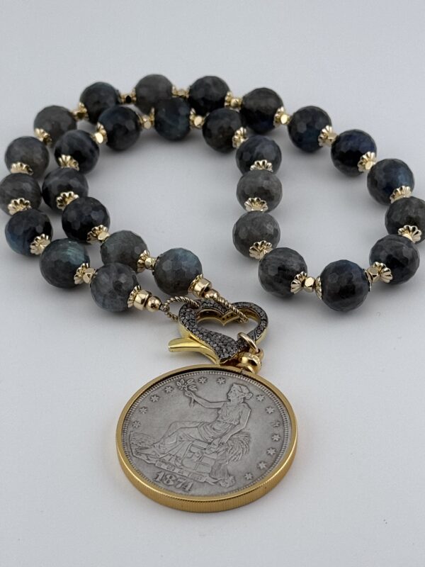 Trade Dollar Blue Flash Necklace - Image 2