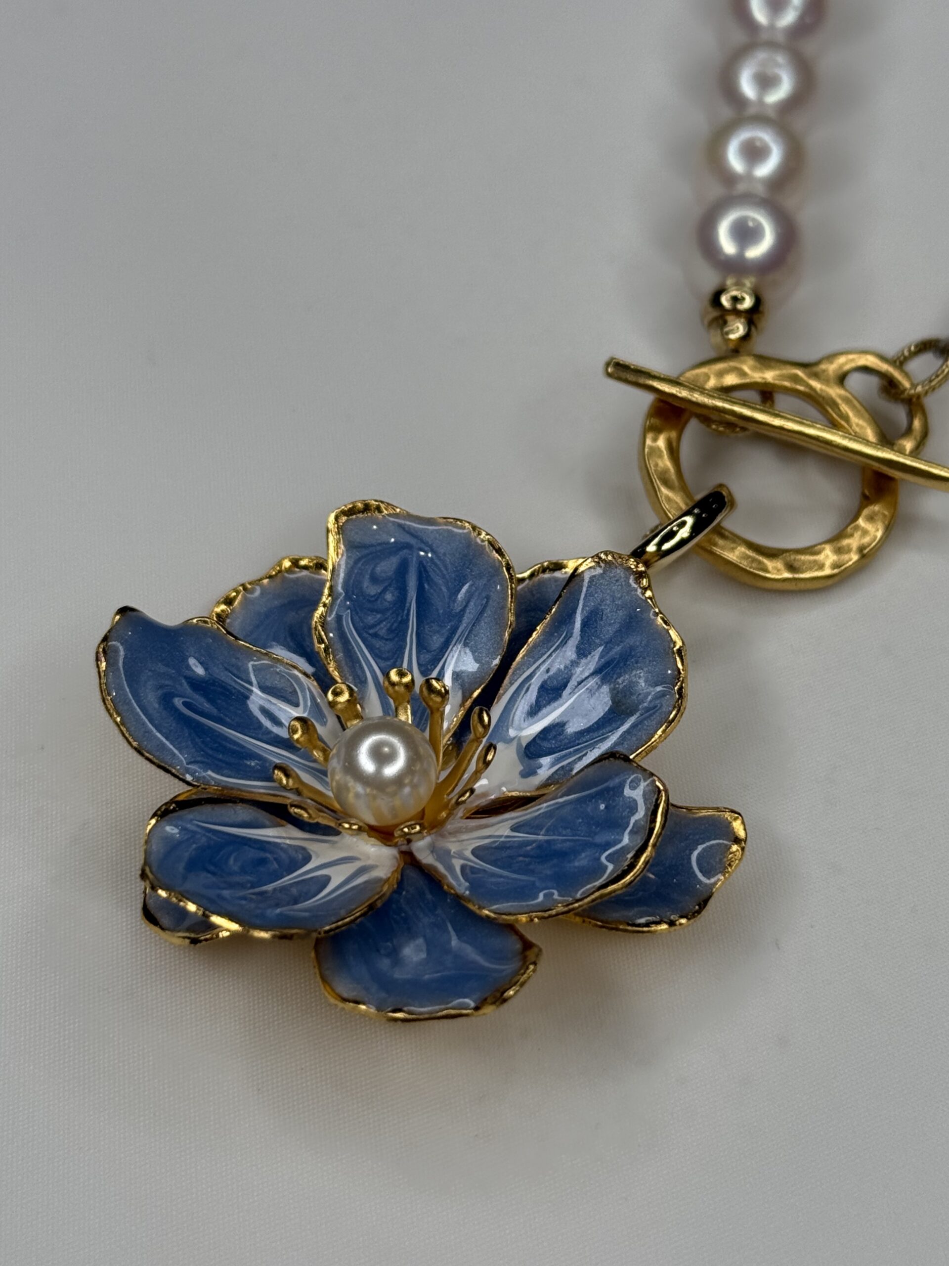 Blue Blossom Pearl Necklace - Image 6