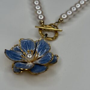 Blue Blossom Pearl Necklace
