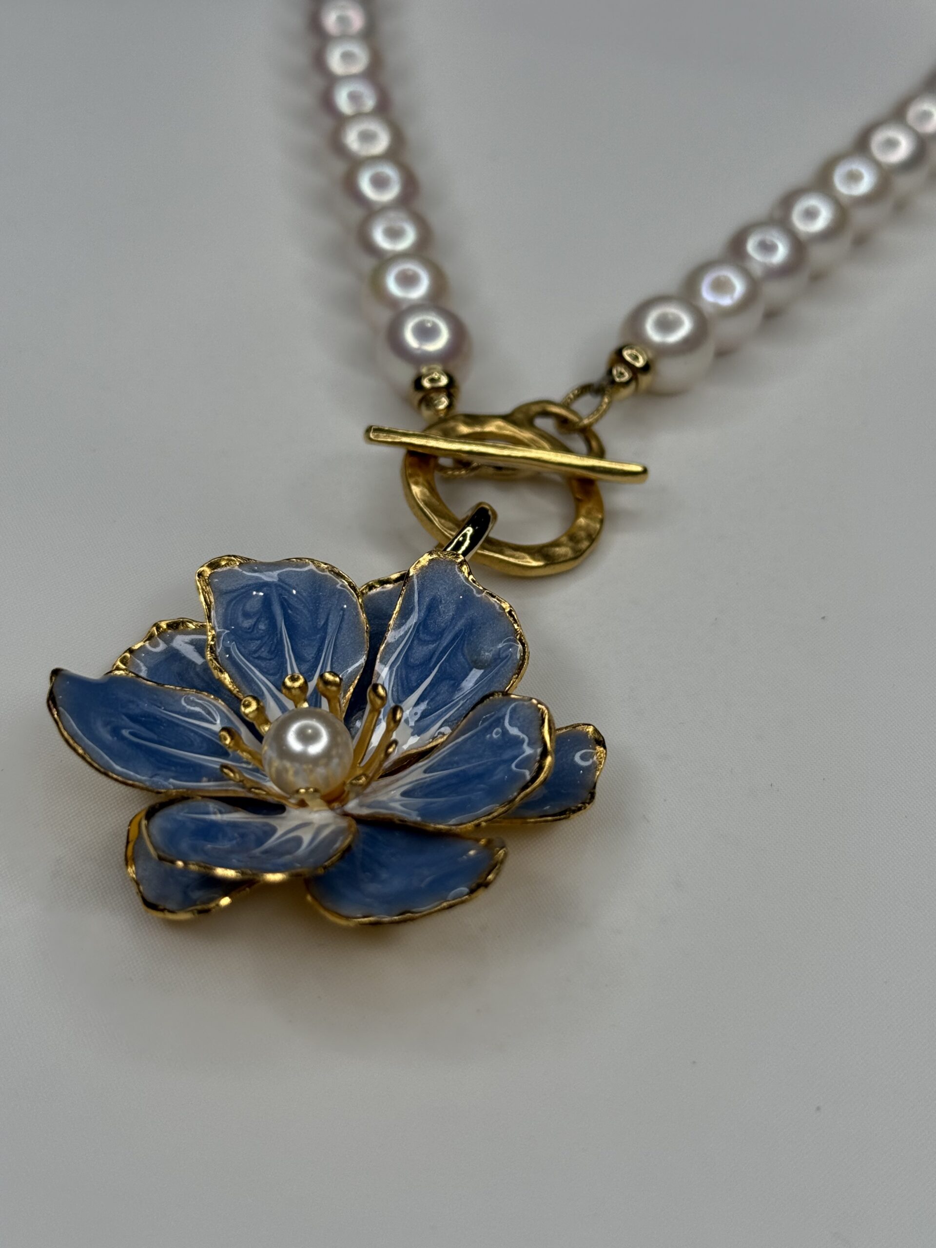 Blue Blossom Pearl Necklace