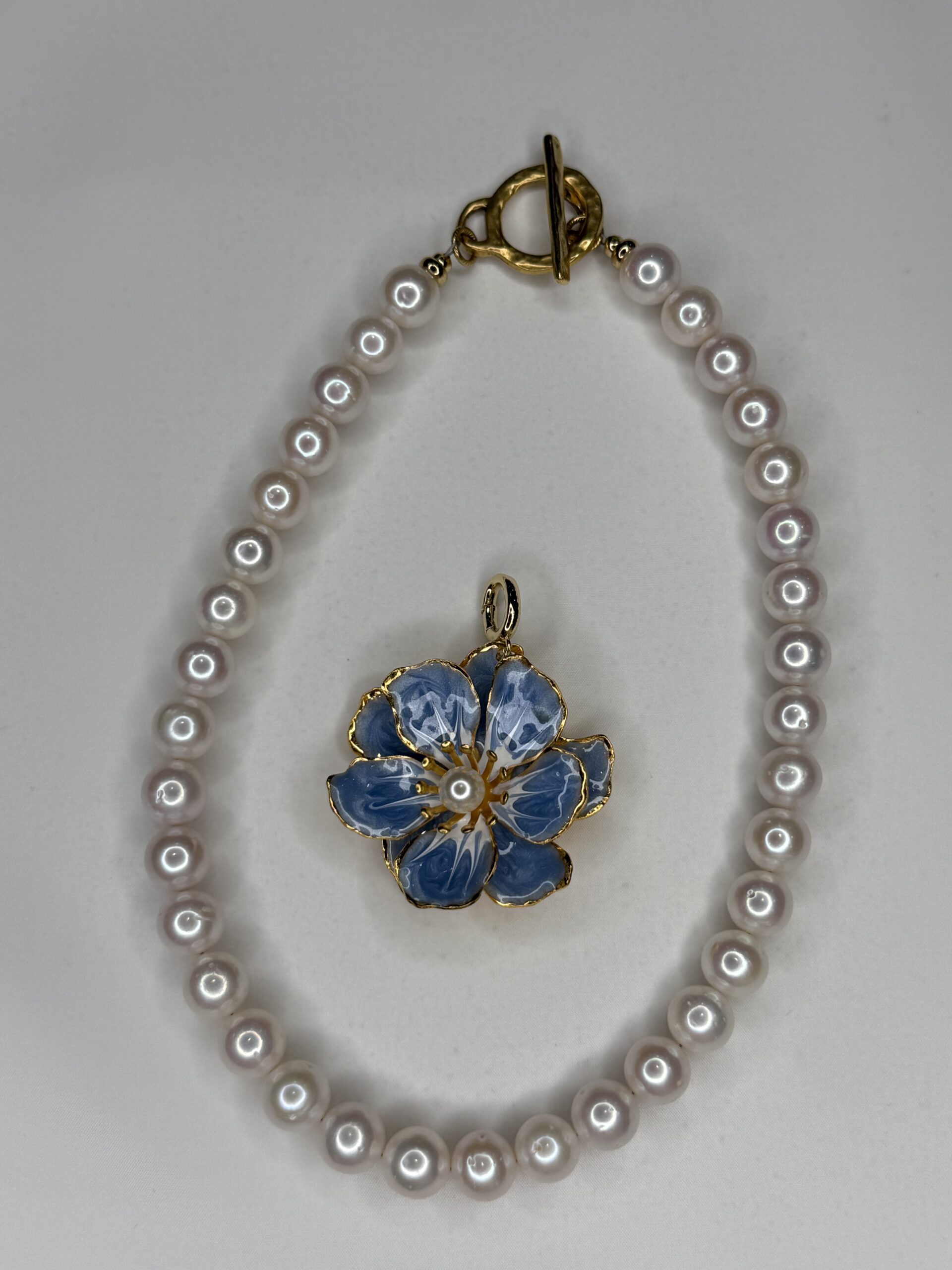 Blue Blossom Pearl Necklace - Image 5