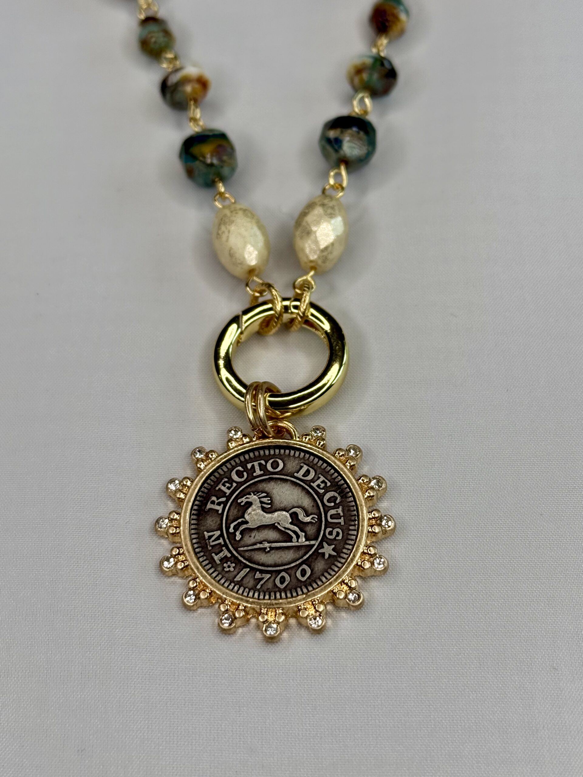 Equestrian Coin Rosary Necklace - Image 3