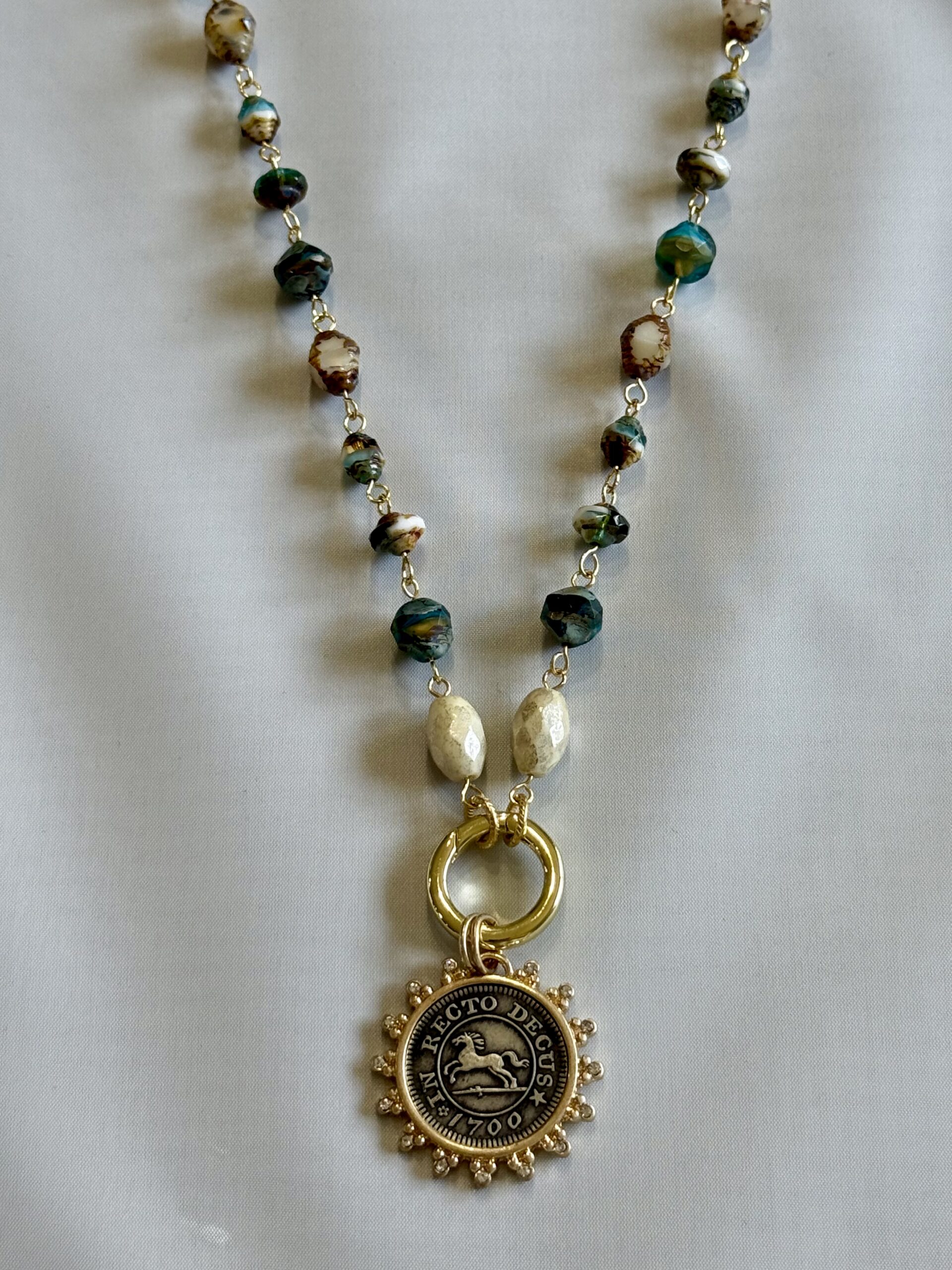 Equestrian Coin Rosary Necklace - Image 2