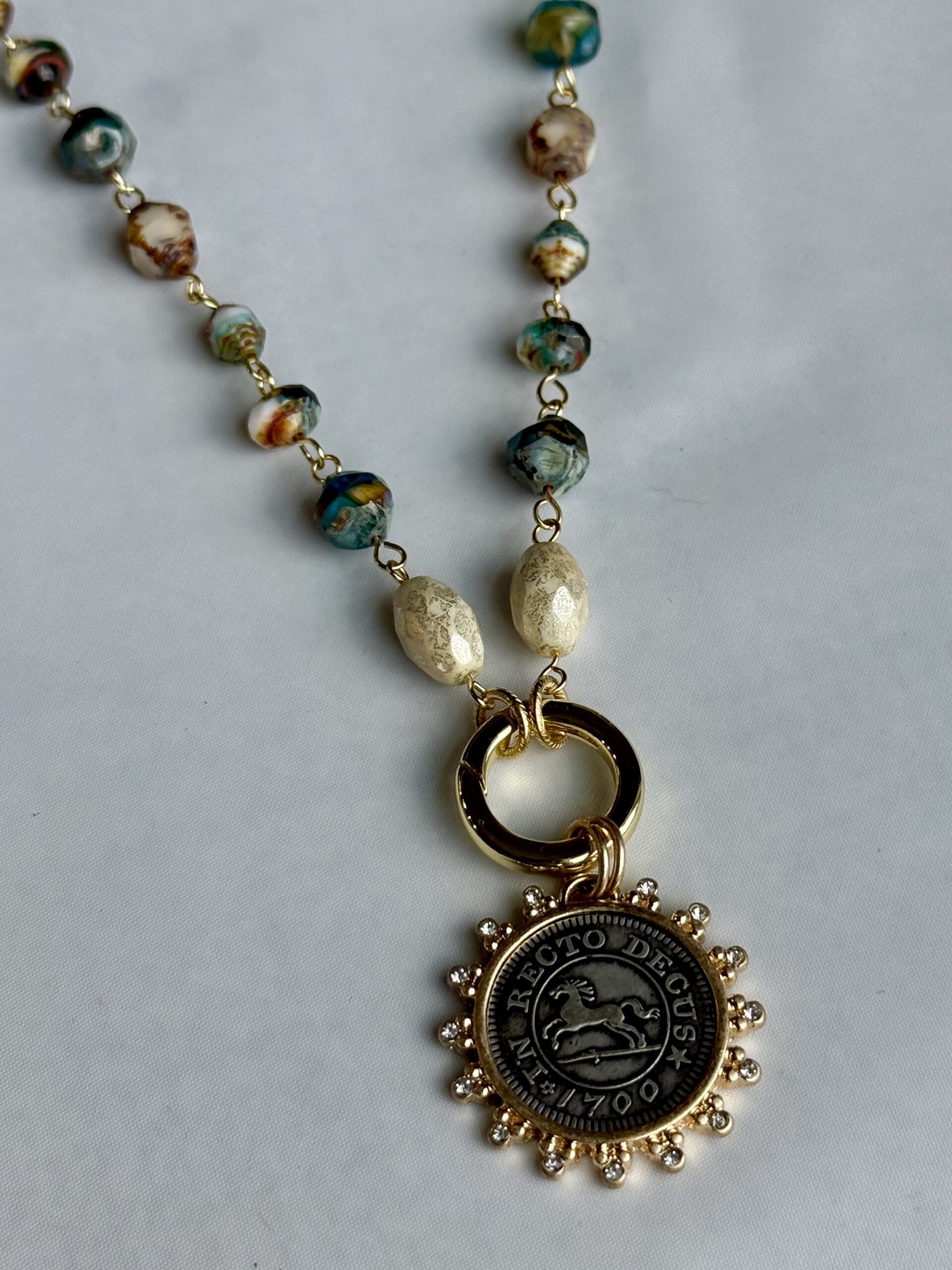 Equestrian Coin Rosary Necklace - Image 5