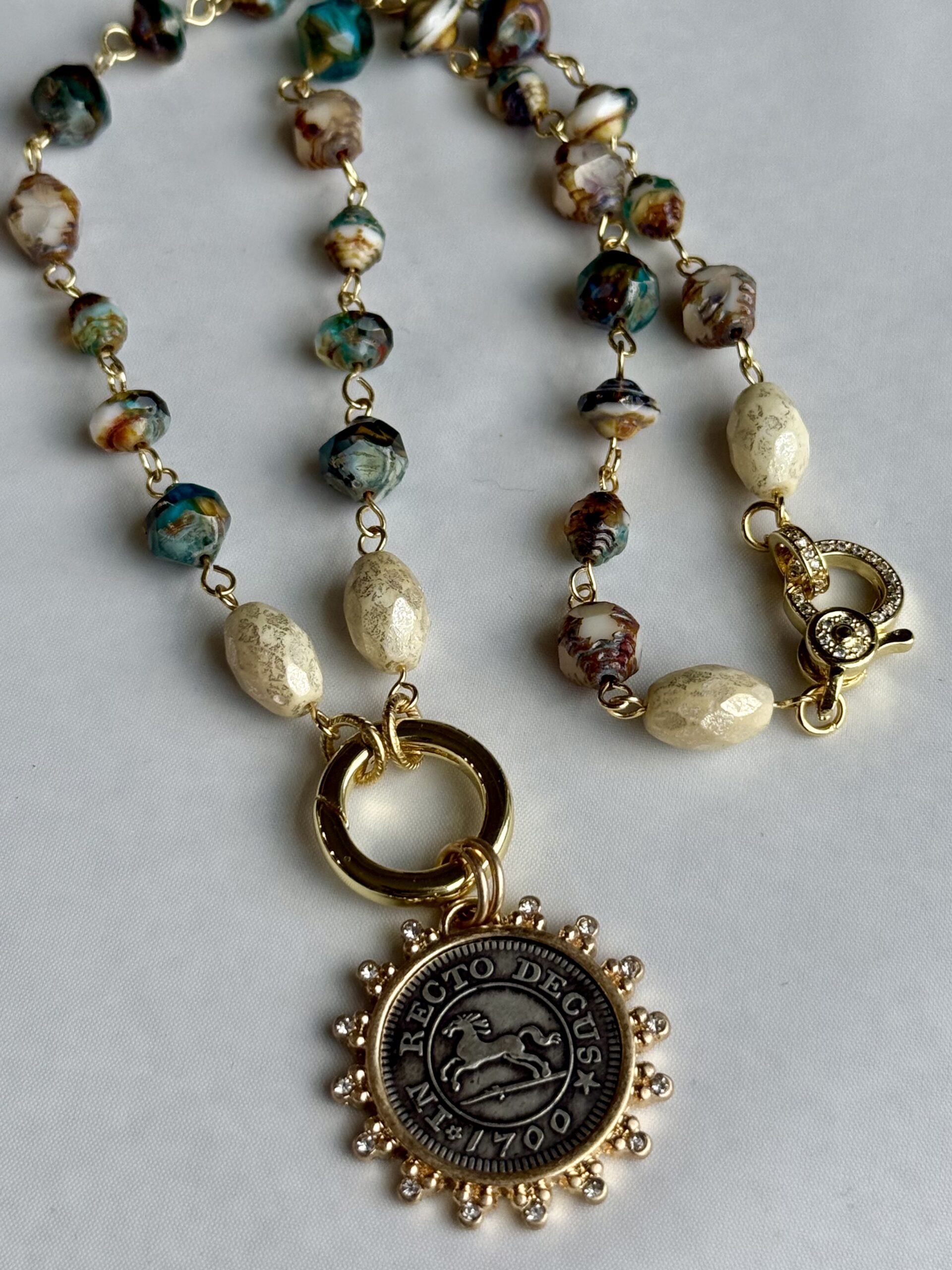 Equestrian Coin Rosary Necklace - Image 6