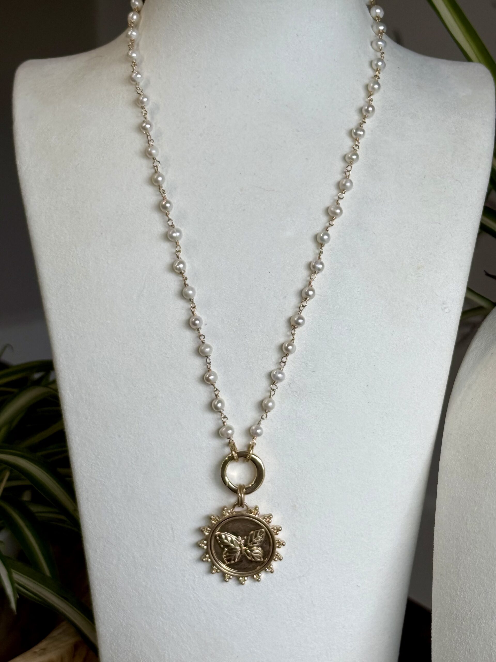 Butterfly Pearl Necklace - Image 2