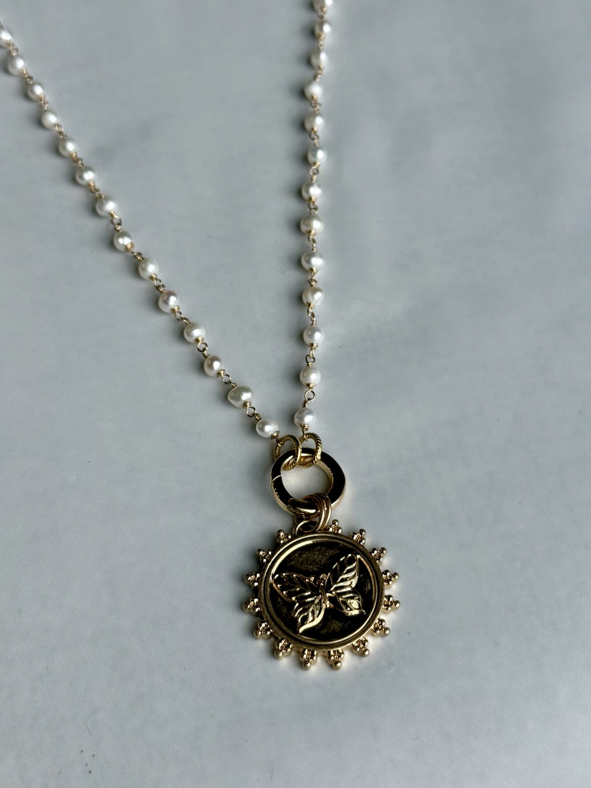 Butterfly Pearl Necklace - Image 4