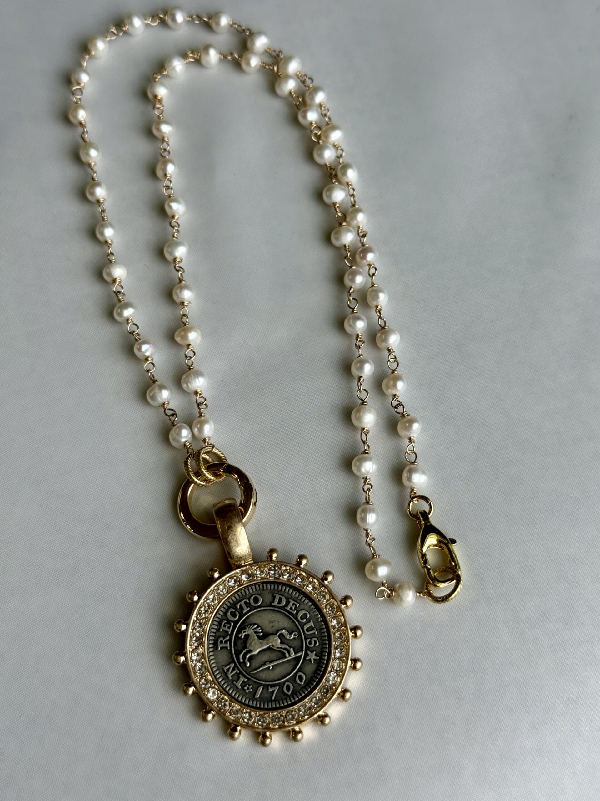 Equestrian Pearl Necklace