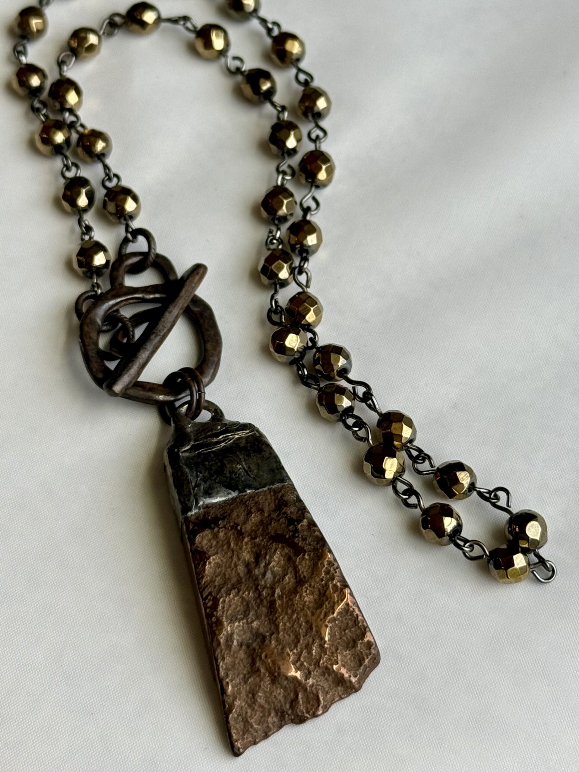 Rustic Hematite Soldered Pendant Necklace