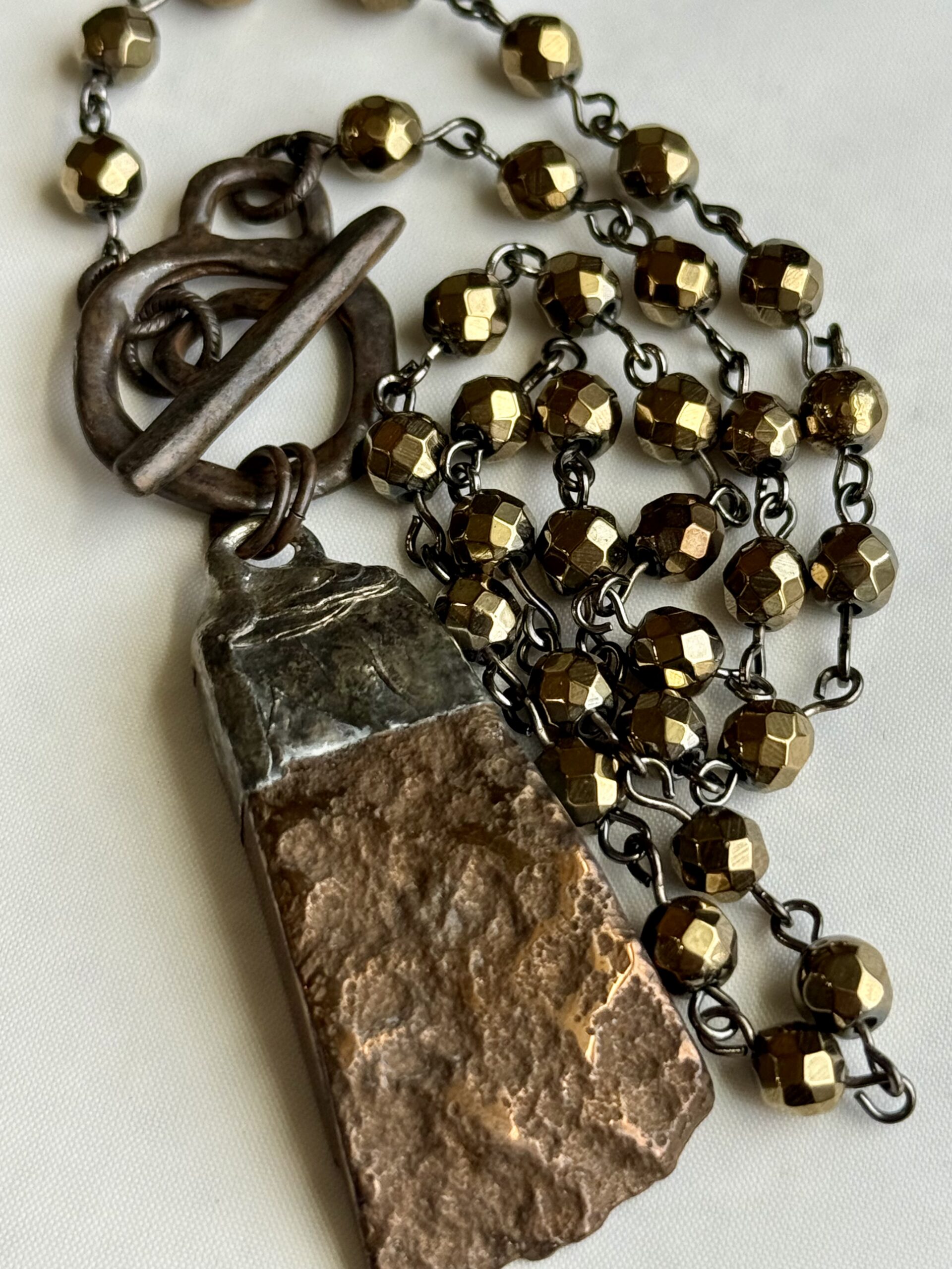 Rustic Hematite Soldered Pendant Necklace - Image 2