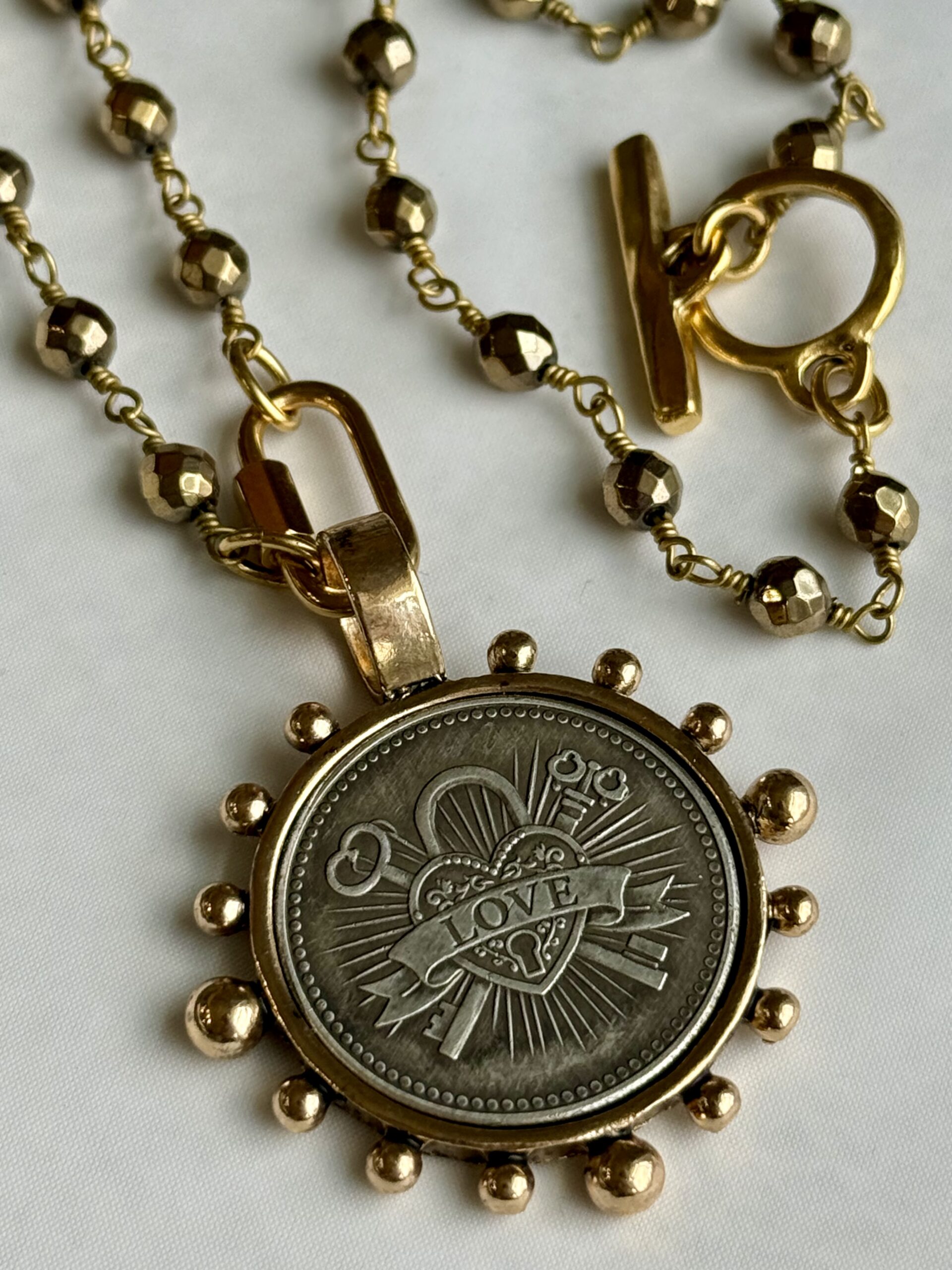 Sacred Heart Coin Necklace