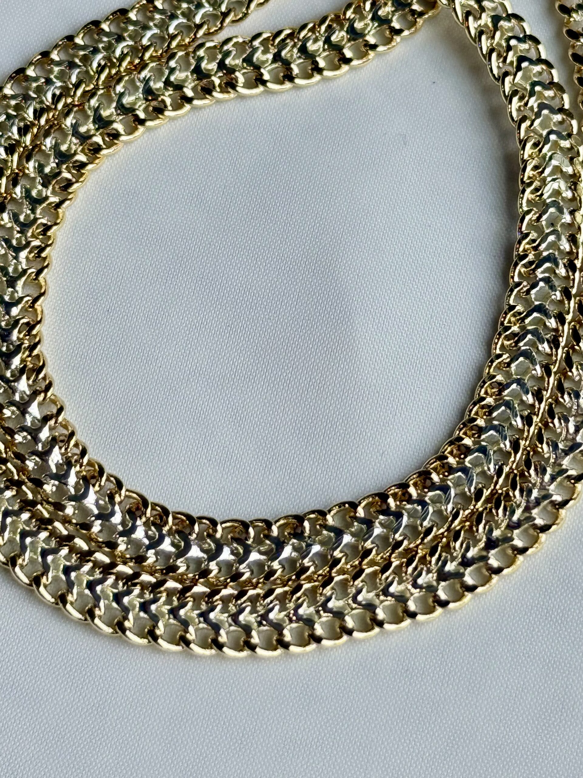 Mixed Metal Double Cuban Necklace - Image 2