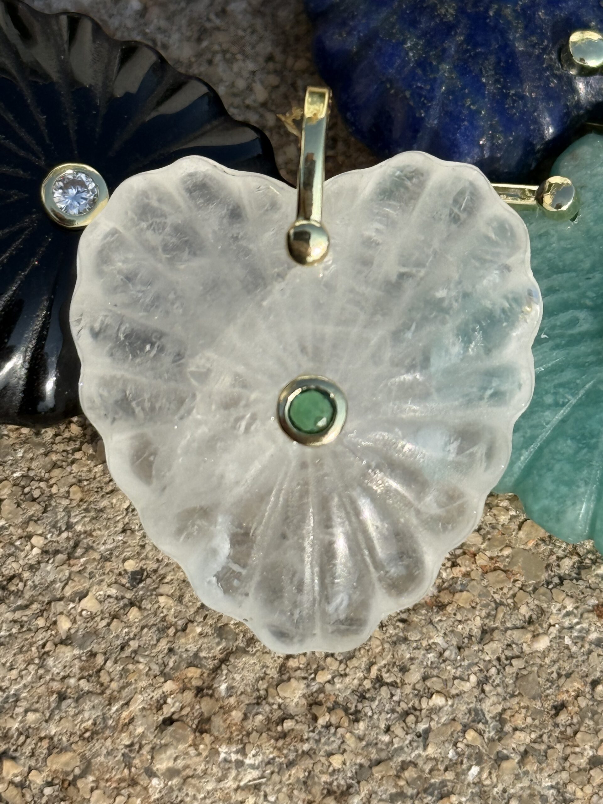 Carved Gemstone Flower Necklace - Image 18