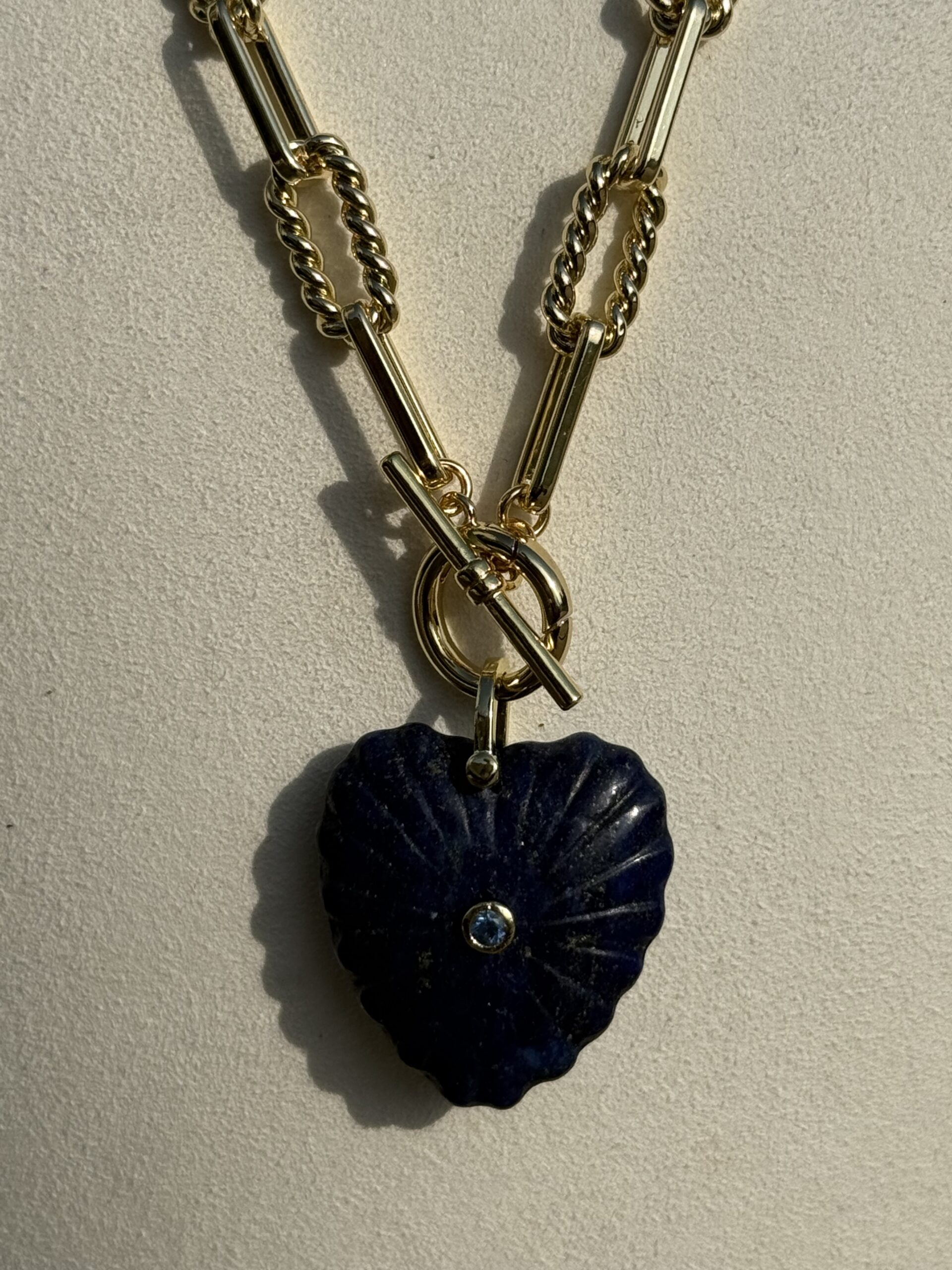 Carved Gemstone Flower Necklace - Image 9