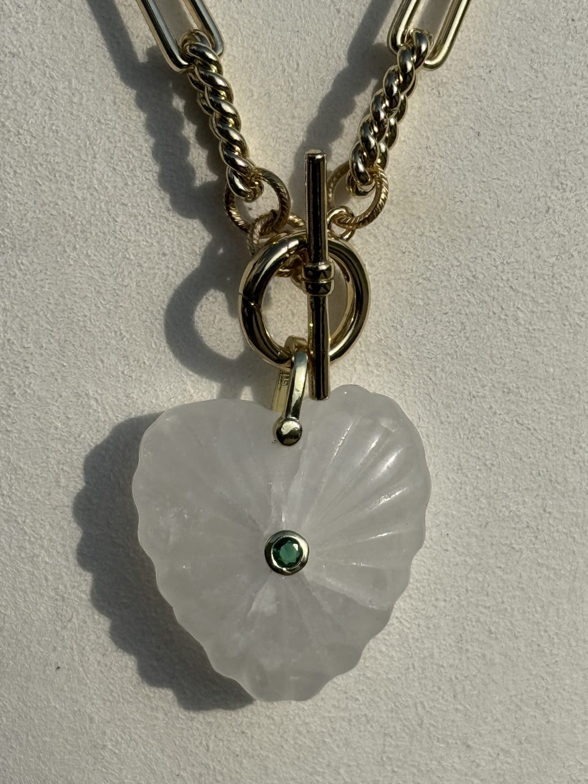 Carved Gemstone Flower Necklace - Image 15
